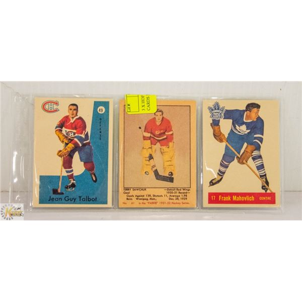 3 X HOF 1950'S NHL REPRINT INSERT CARDS HIGH