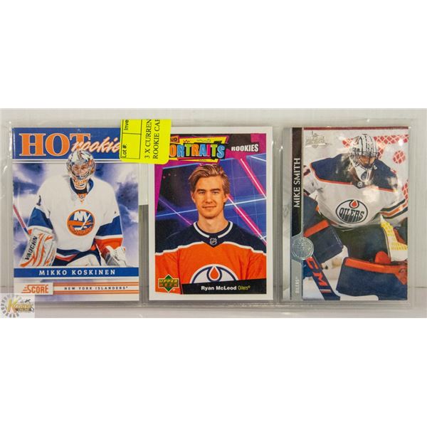 3 X CURRENT OILERS INCLUDING ROOKIE CARDS