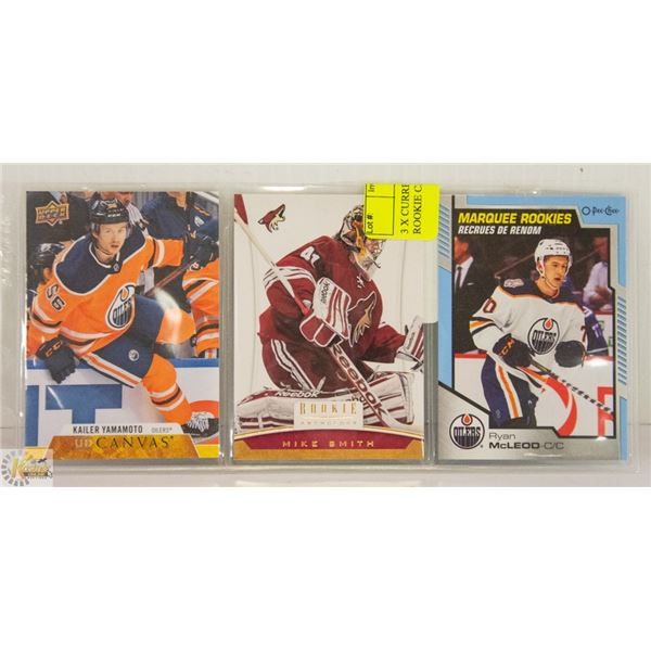 3 X CURRENT OILERS INCLUDING ROOKIE CARDS