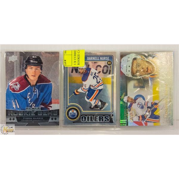 3 X CURRENT OILERS INCLUDING ROOKIE CARDS