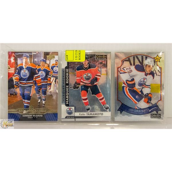 3 X CURRENT OILERS INCLUDING ROOKIE CARDS