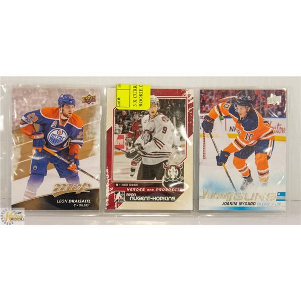 3 X CURRENT OILERS INCLUDING ROOKIE CARDS