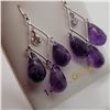 Image 1 : BZ337-31 14K  AMETHYST  WHITE SAPPHIRE EARRINGS