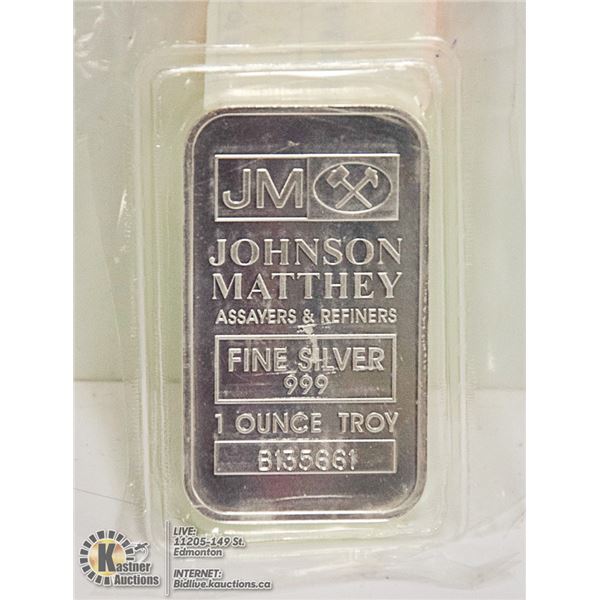 JM TROY OUNCE SILVER BAR
