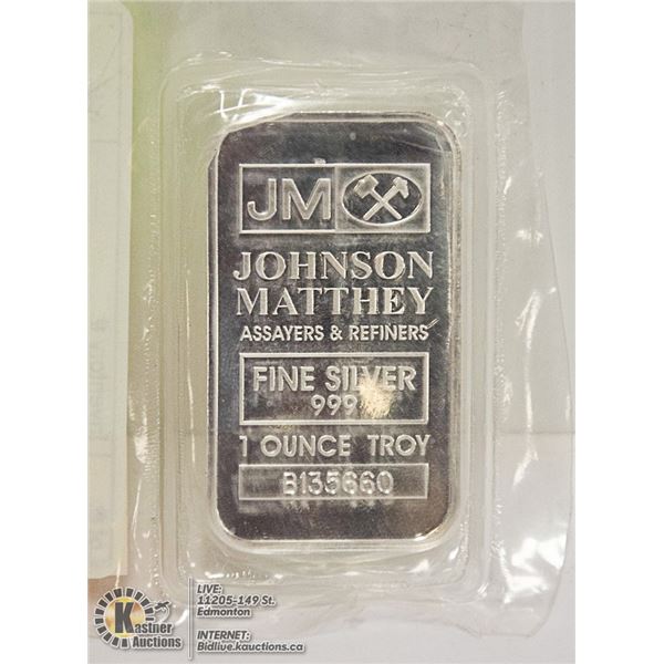 JM TROY OUNCE SILVER BAR