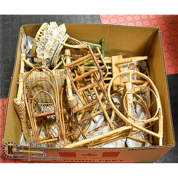 DOLL FURNITURE- BOX LOT ASSORTED