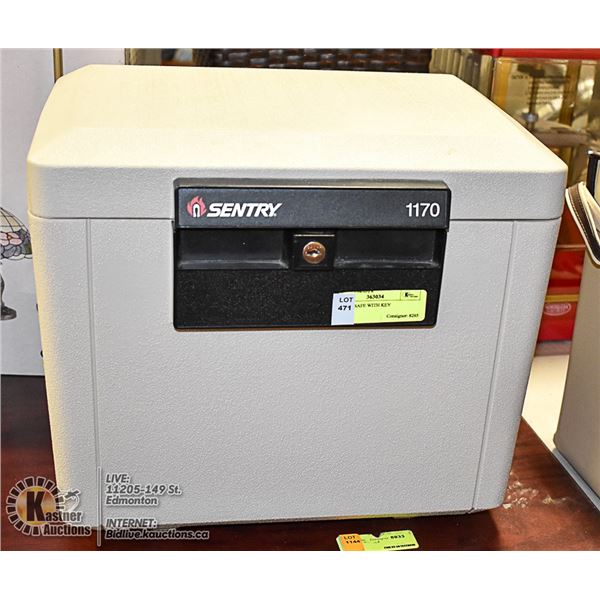 SENTRY SAFE WITH KEY-KEYS AT THE FRONT