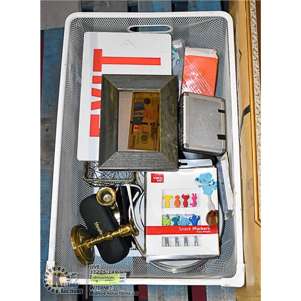 BOX MISC WITH CANDLE HOLDERS ETC