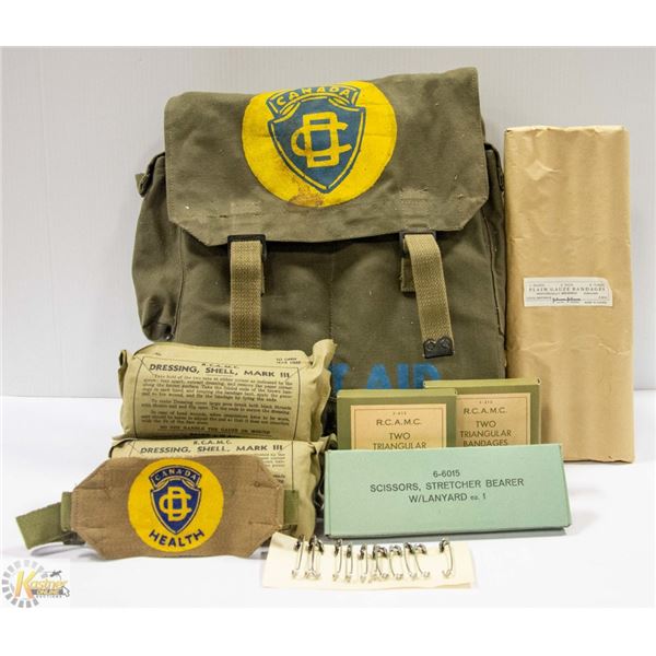 VINTAGE CIVIL DEFENSE FIRST AID PACK LOADED