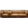 Image 1 : GENUINE LEATHER DOWN FILLED SOFA W/ CHAIR