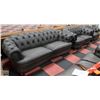 Image 2 : DELUXE GENUINE LEATHER NAILHEAD SOFA W/LOVESEAT &