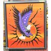 Image 1 : FRAMED OIL ON CANVAS EAGLE AND SUN PAINTING