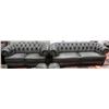 Image 1 : SHOWHOME GENIUNE LEATHER NAILHEAD SOFA W/LOVESEAT