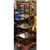 Image 1 : VINTAGE WOOD 5 TIER CORNER SHELF, 55" TALL