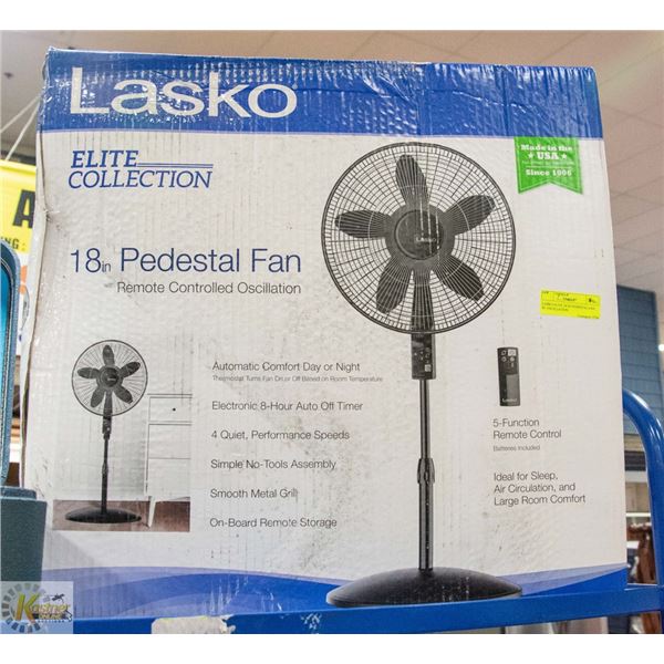 LASKO ELITE 18 IN PEDESTAL FAN W/ OSCILLATION