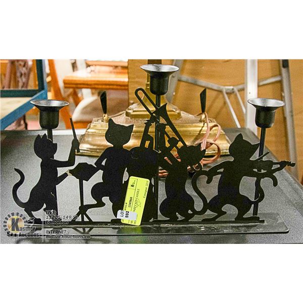 MUSICAL JAZZ CATS CANDLE HOLDER