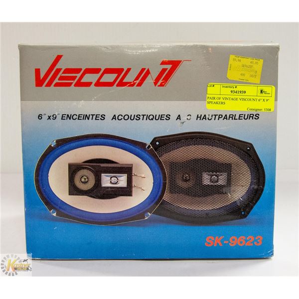 PAIR OF VINTAGE VISCOUNT 6" X 9" SPEAKERS
