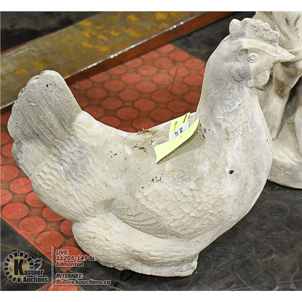 HEN CONCRETE ORNAMENT, 13" TALL