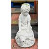 Image 1 : CONCRETE BOY ON TURTLE STATUE, 15" LONG