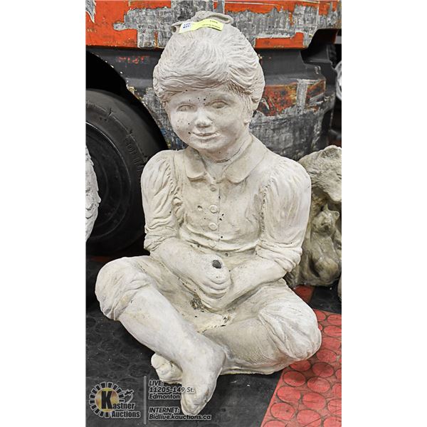 CONCRETE GIRL STATUE,  20" TALL