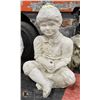 Image 1 : CONCRETE GIRL STATUE,  20" TALL