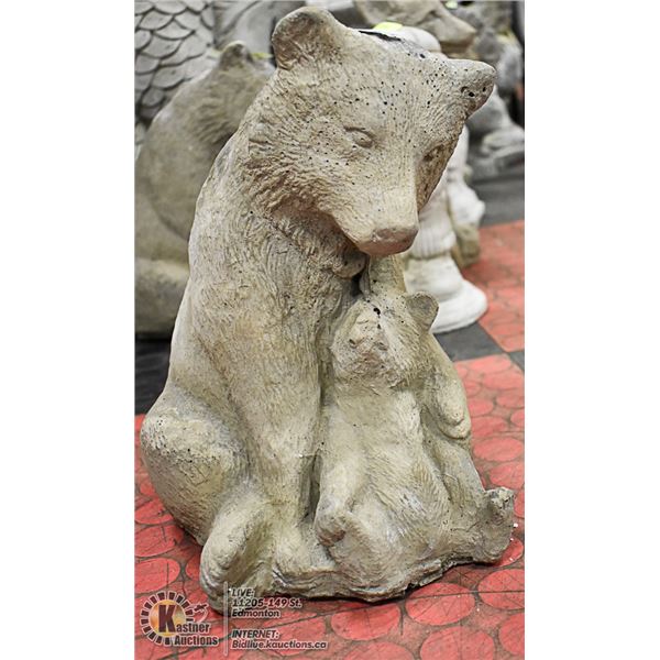 CONCRETE BEAR STATUE,  11" TALL