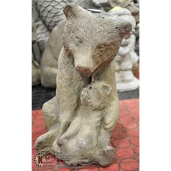 CONCRETE BEAR STATUE,  11" TALL