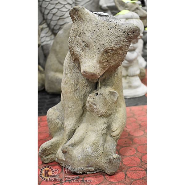 CONCRETE BEAR STATUE,  11" TALL
