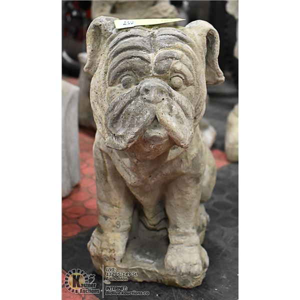 CONCRETE DOG STATUE ,  12" TALL