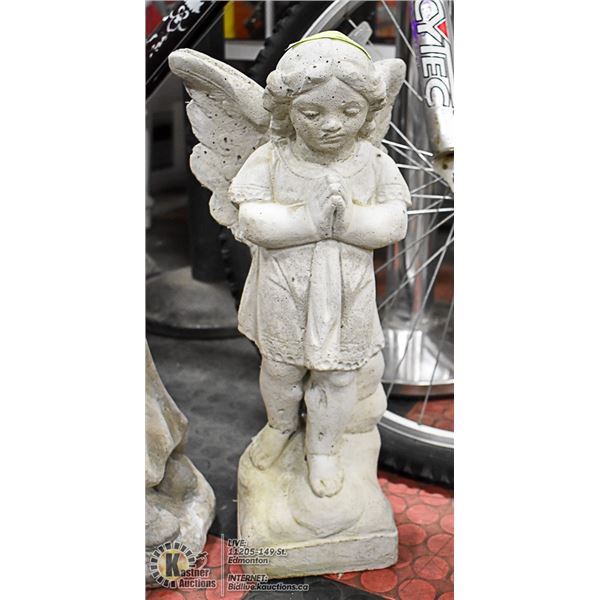 CONCRETE ANGEL STATUE ,  19" TALL