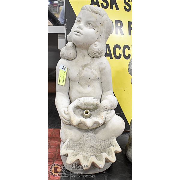 CONCRETE GIRL STATUE ,  21" TALL