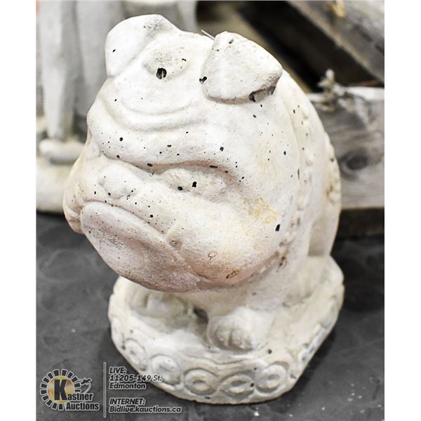 CONCRETE BULLDOG STATUE ,  8" TALL