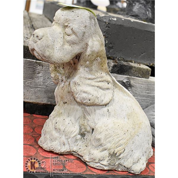 CONCRETE DOG STATUE ,  9" TALL