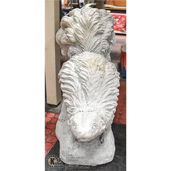 HAPPY SKUNK CONCRETE STATUE ,  18" TALL