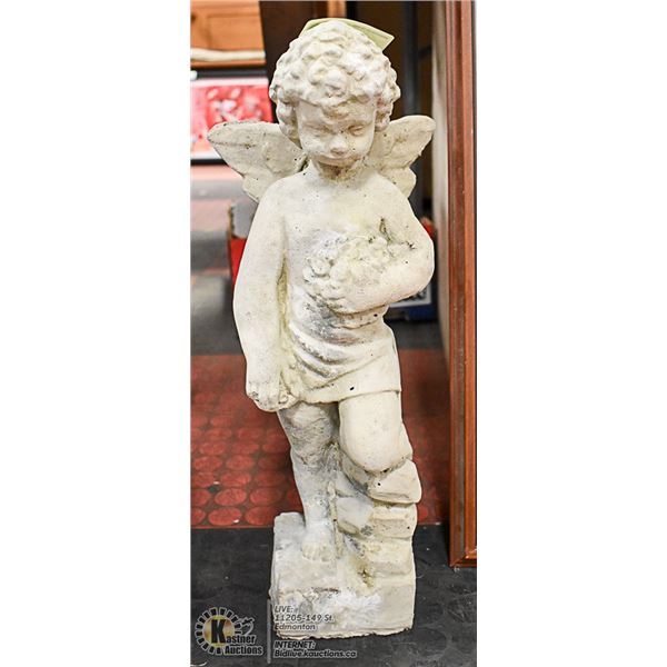 CONCRETE CHERUB STATUE ,  18" TALL