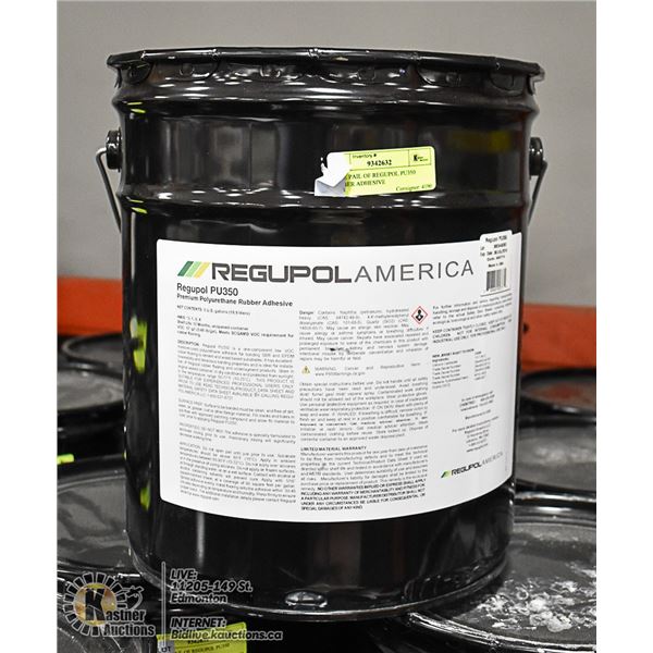 5 GAL PAIL OF REGUPOL PU350 RUBBER ADHESIVE