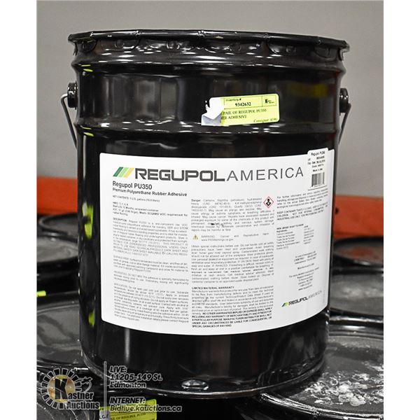5 GAL PAIL OF REGUPOL PU350 RUBBER ADHESIVE