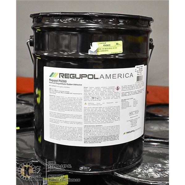 5 GAL PAIL OF REGUPOL PU350 RUBBER ADHESIVE