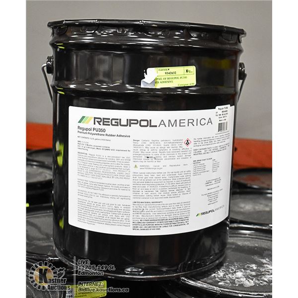 5 GAL PAIL OF REGUPOL PU350 RUBBER ADHESIVE