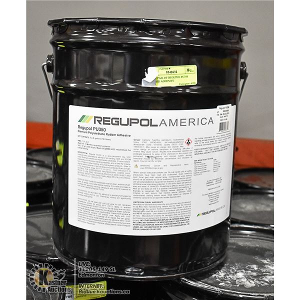 5 GAL PAIL OF REGUPOL PU350 RUBBER ADHESIVE