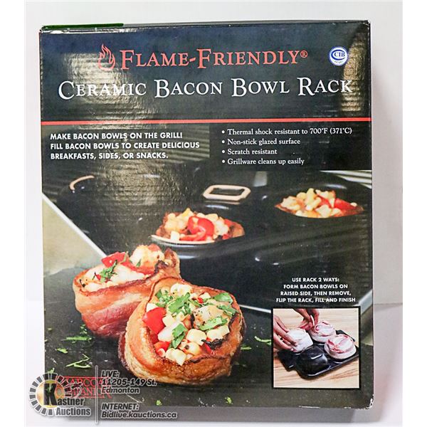 FLAME FRIENDLY CERAMIC BACON RACK