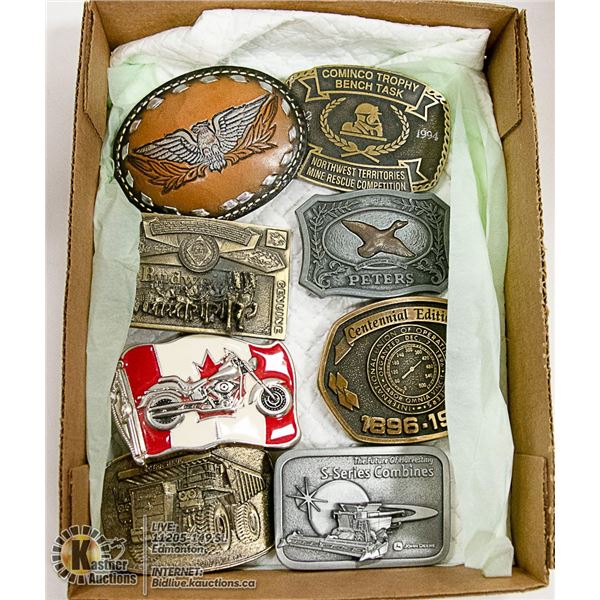 VINTAGE 8 BELT BUCKLES JOHN DEERE