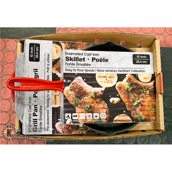 NEW 2 EMAMELED (RED) HANDLES