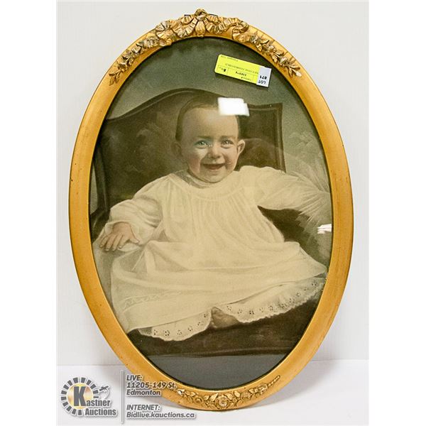ANTIQUE OVAL FRAMED CHILD