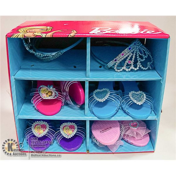 BARBIE 4 SHOES PAIRS 2 TIARA