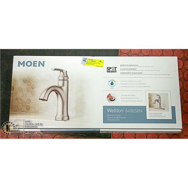 NEW MOEN WELLTON ST. STEEL BATHROOM FAUCET