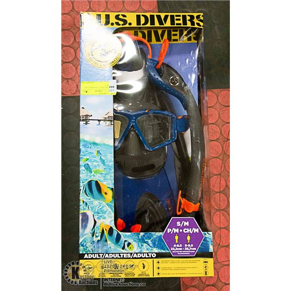 US DIVERS ADULT  SNORKELLING SET SIZE: S