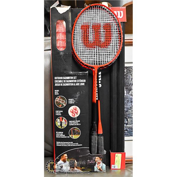 NEW WILSON 4 RAQUET, NET & MORE BADMINTON SET