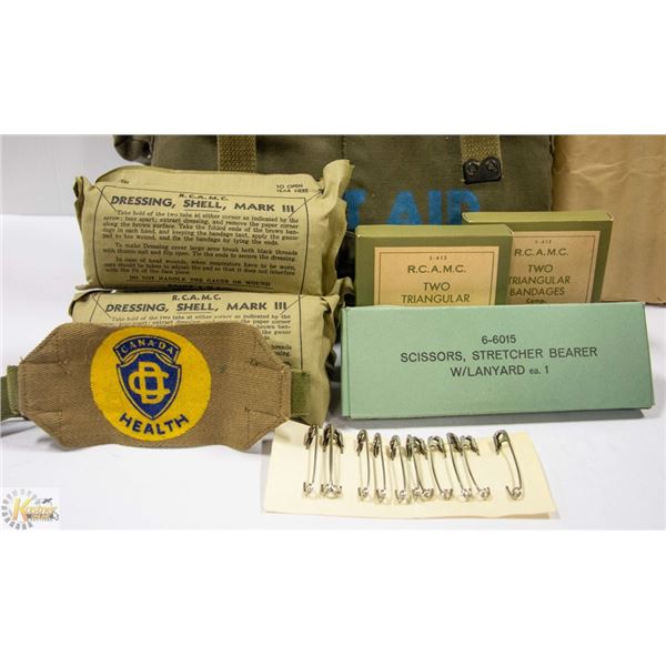 VINTAGE CIVIL DEFENSE FIRST AID PACK LOADED