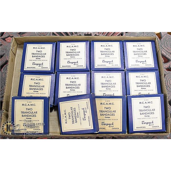 R.C.A.M.C.  FLAT OF VINTAGE BANDAGES